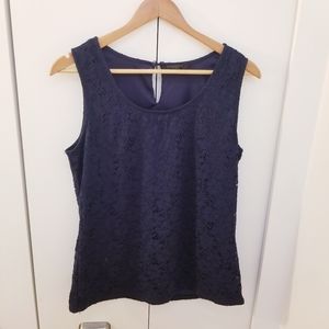 3/$45 Kenneth Cole | Blue Sleeveless Blouse Top